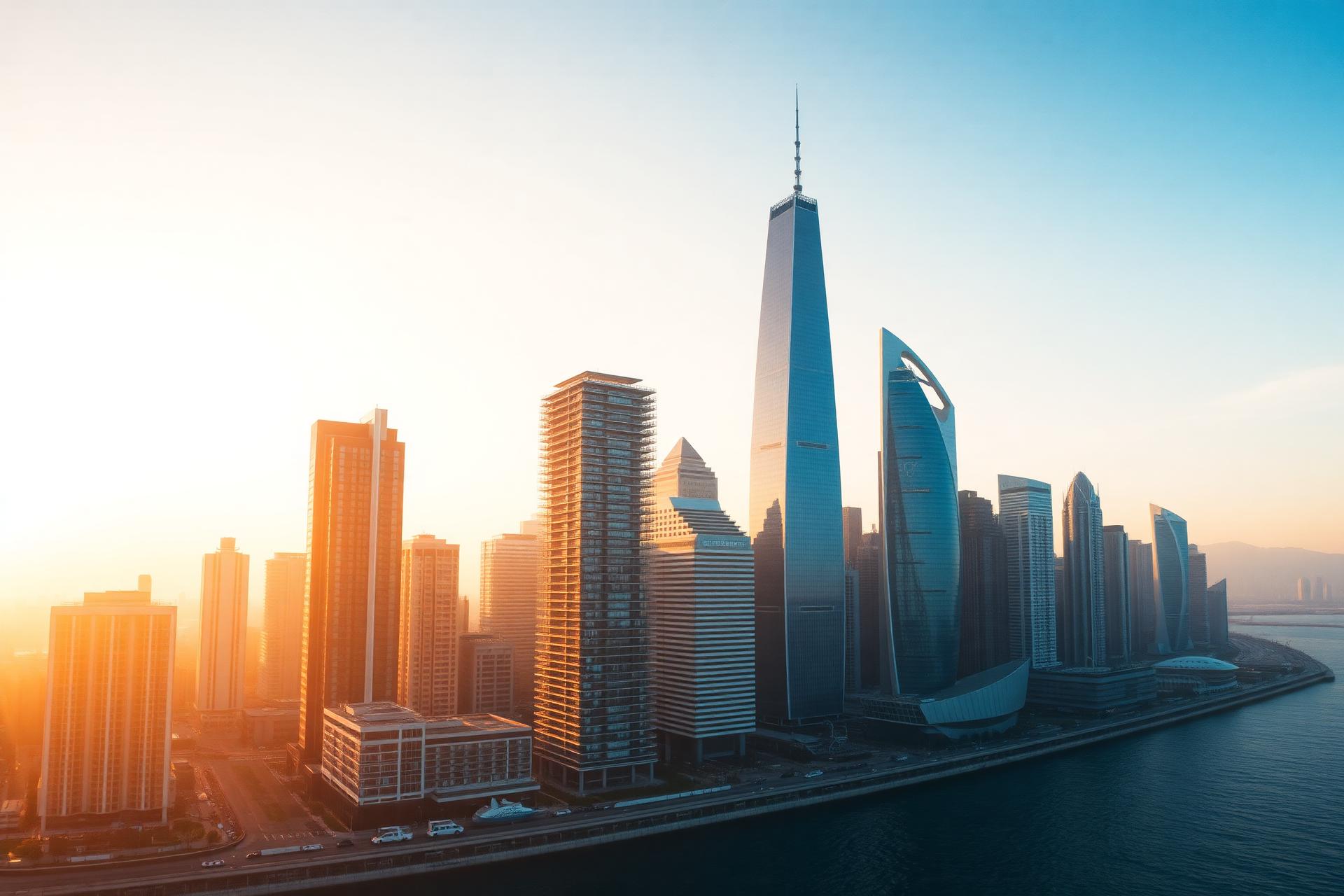 Skyline bei Sonnenuntergang